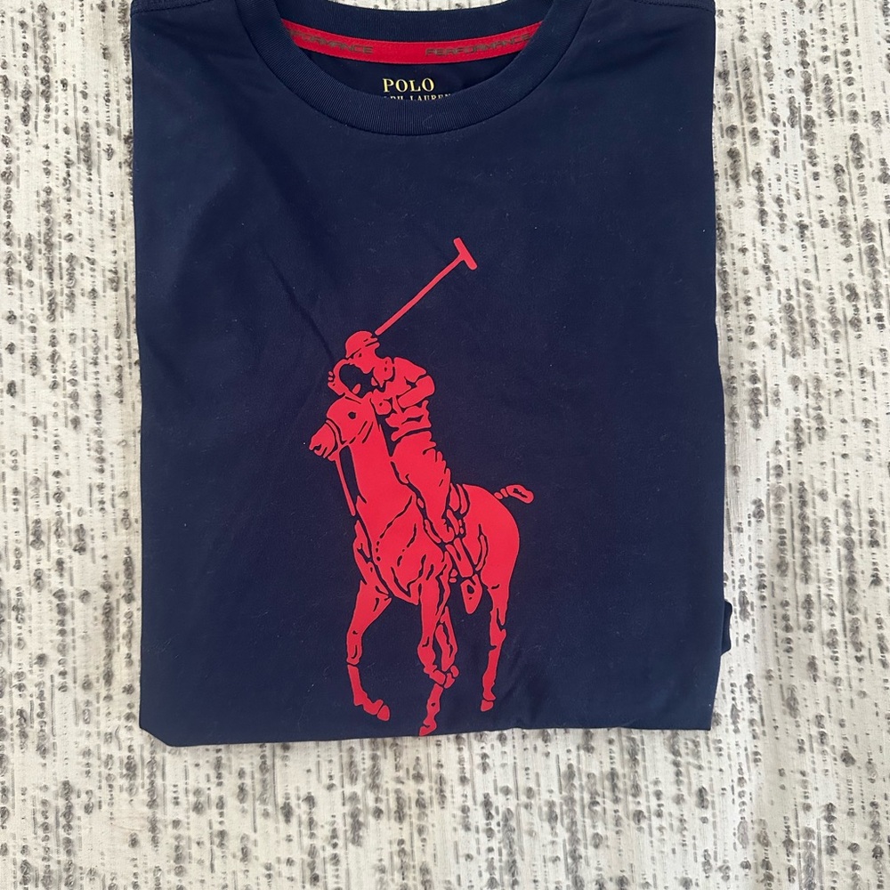 Ralph Lauren Boy’s Dark Blue Tee with Red Graphic